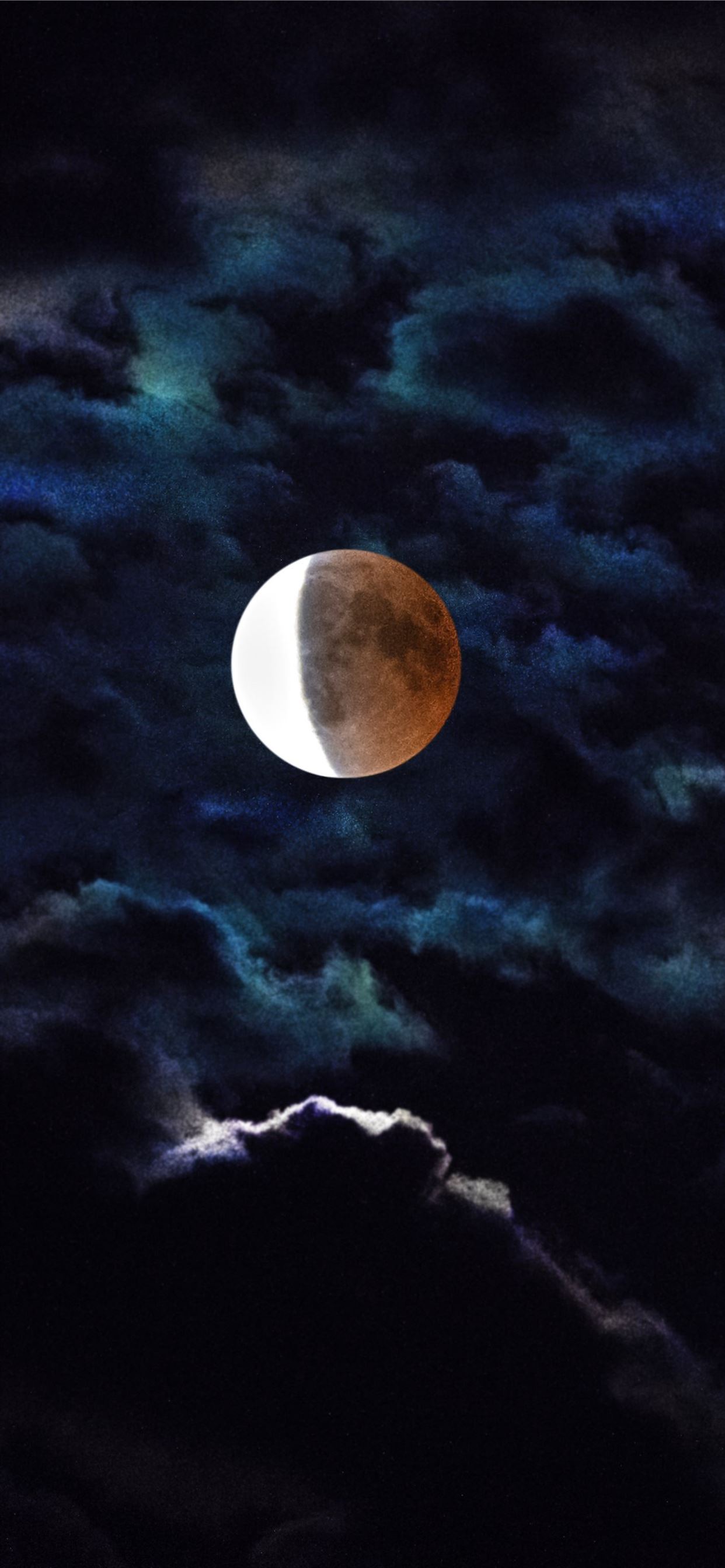 Eclipse Blood Moon Dark Clouds 4k Sony Xperia Z5 Iphone Wallpapers Free Download