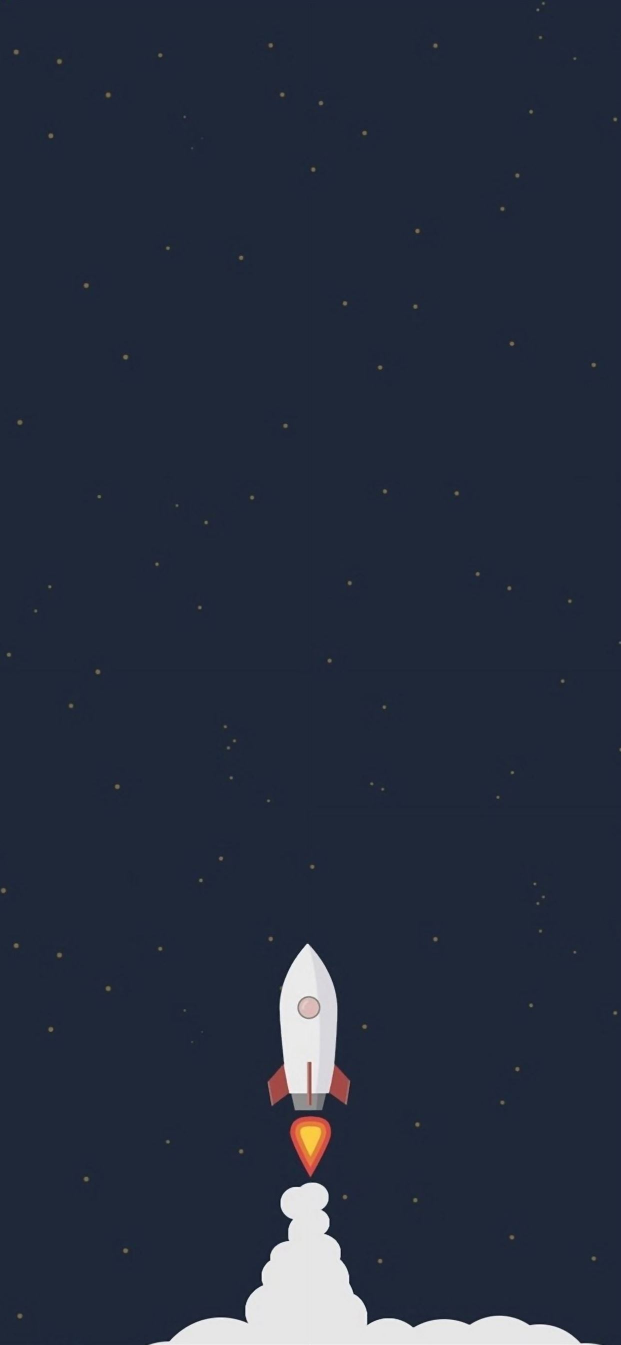 Rocket Liftoff Illustration iPhone Wallpapers Free Download
