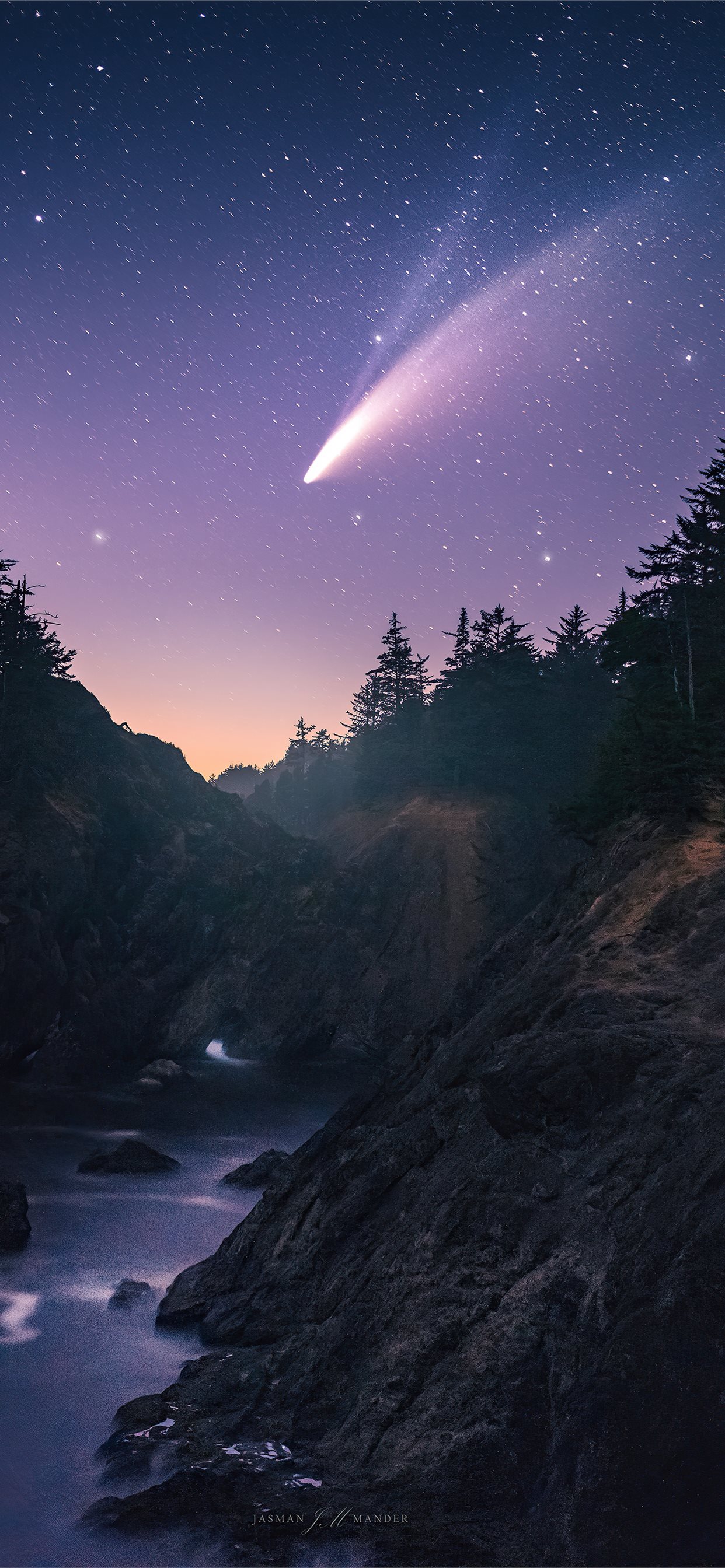 Coast Stars Scenery Oregon Night Trees  IPhone Wallpapers  iPhone  Wallpapers