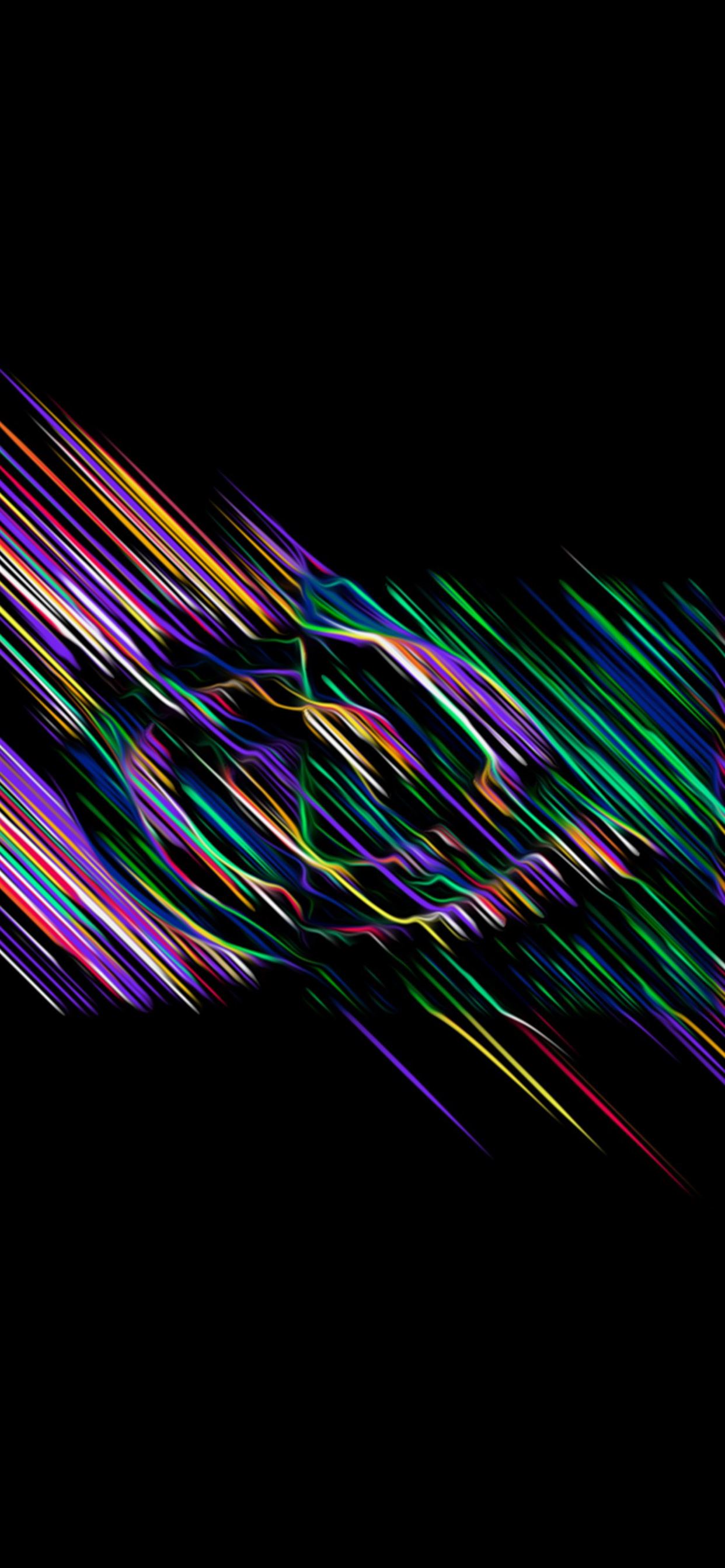 Rainbow line dark color pattern background iPhone X Wallpapers Free Download