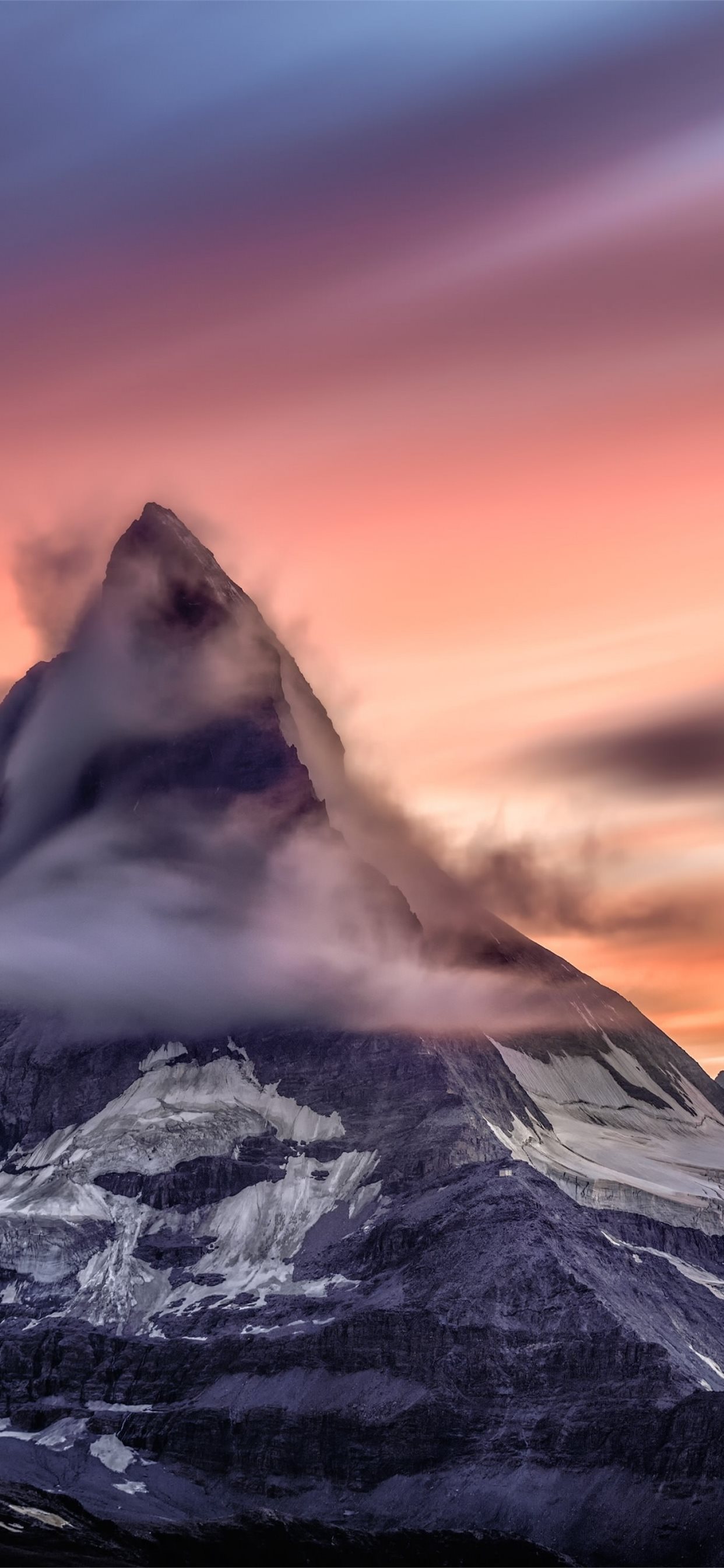 Switzerland Matterhorn Mountain Clouds iPhone X Wallpapers Free Download