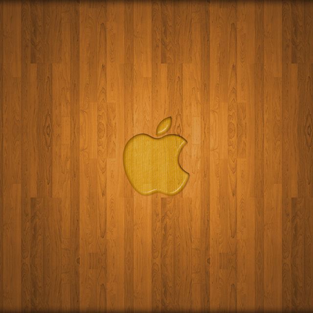 Wooden Apple Logo iPad wallpaper 