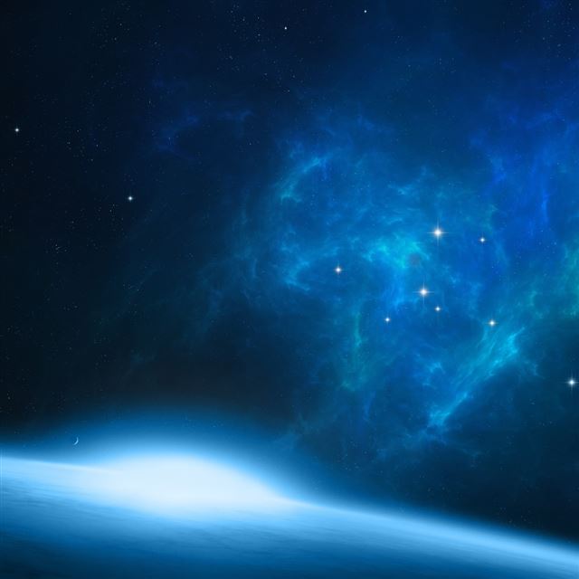 Blue nebula iPad wallpaper 