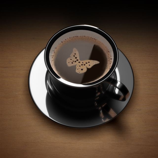 Butterfly Coffee iPad wallpaper 