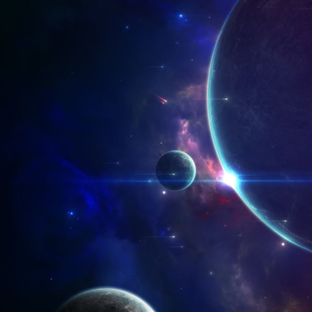 Close Planets Art iPad wallpaper 