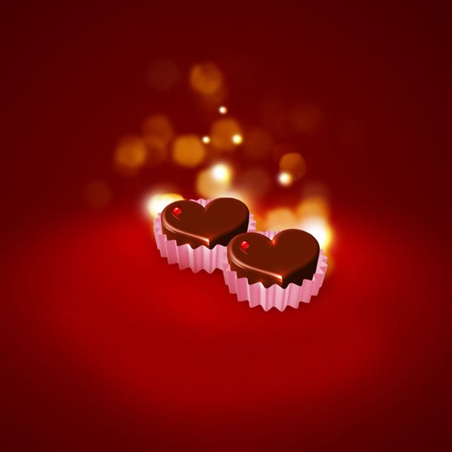Chocolate Hearts iPad wallpaper 