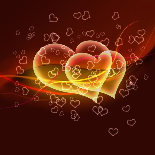 Flying Hearts iPad wallpaper 