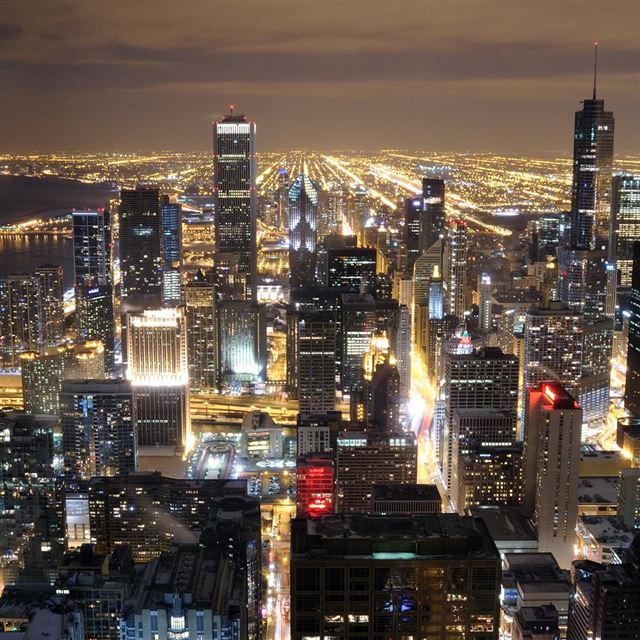Chicago Skyline From John Hancock iPad wallpaper 