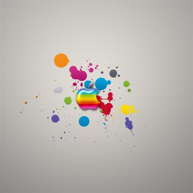 Glossy Apple Colorful Splash iPad wallpaper 