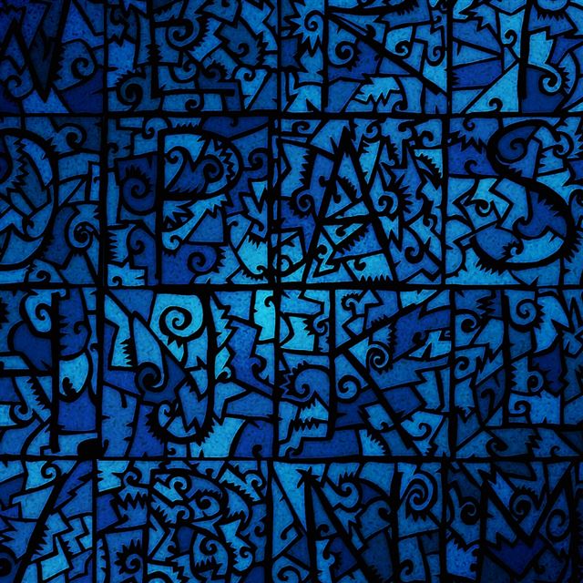 Blue Stained Glass iPad wallpaper 