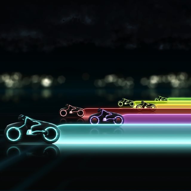 Tron Legacy Lightcycle Race iPad wallpaper 