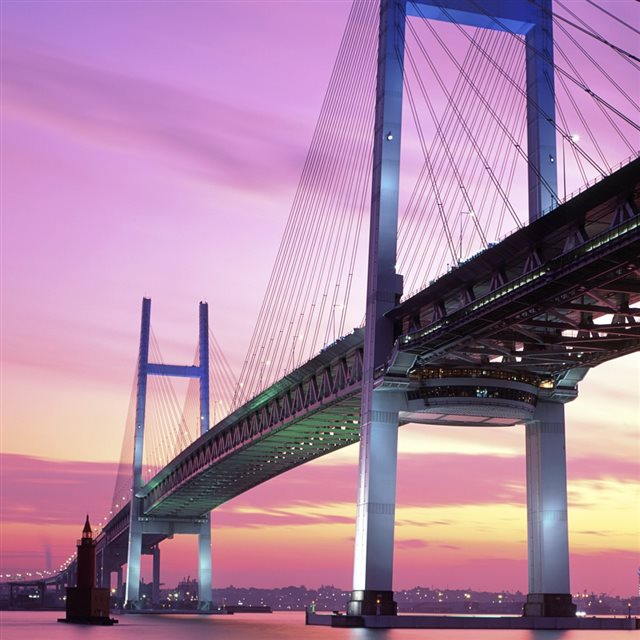 Yokohama Bay Bridge Japan iPad wallpaper 