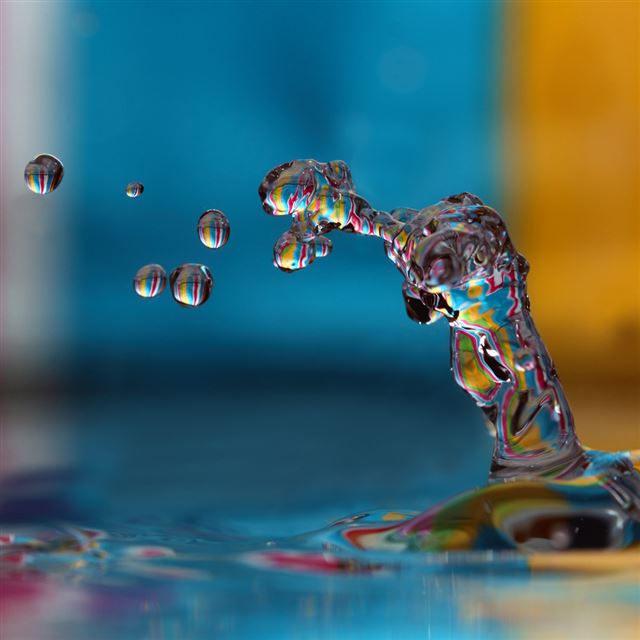 Colorful water splash iPad wallpaper 