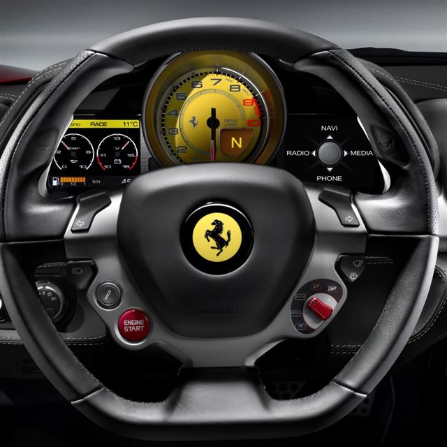 2010 Ferrari 458 Italia Steering Wheel iPad wallpaper 