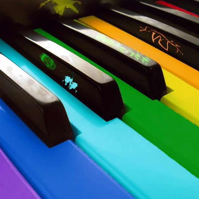 Colorful piano keys iPad wallpaper 