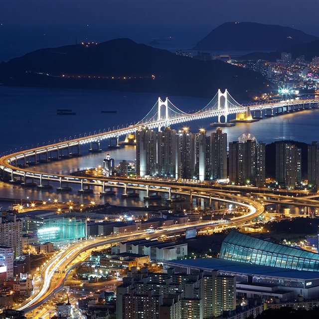 Gwangan Bridge Busan South Korea iPad wallpaper 