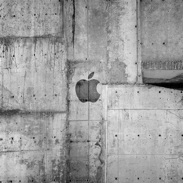 Apple Logo Concrete Wall iPad wallpaper 
