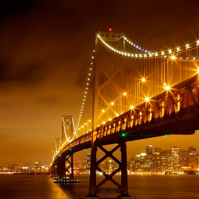 Bridge at night iPad wallpaper 