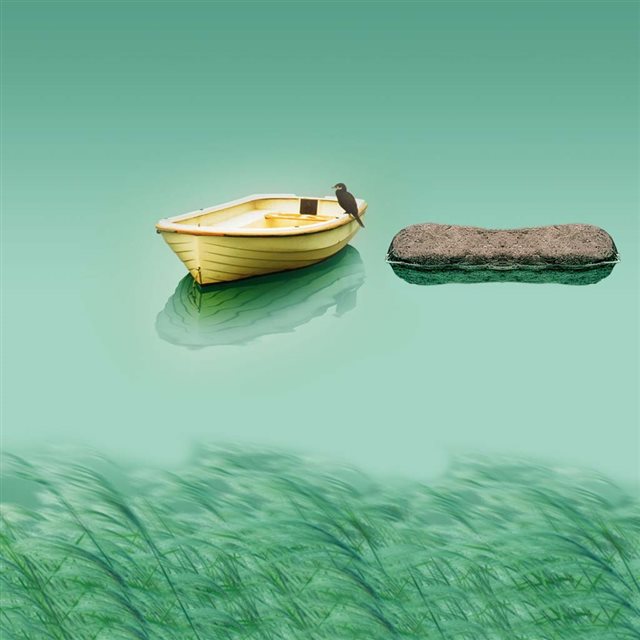 Green Lake boat iPad wallpaper 