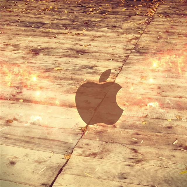 Apple Logo Wood Floor iPad wallpaper 