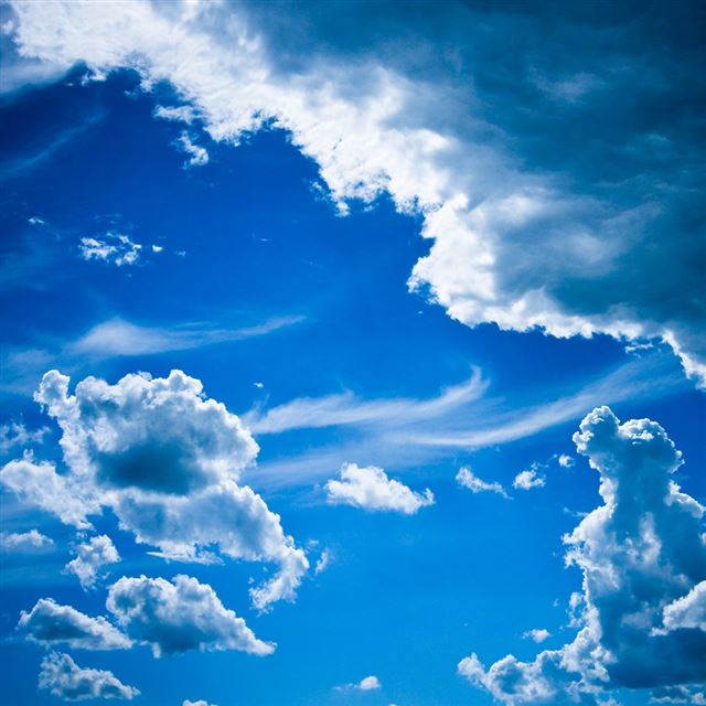 Blue clouds iPad wallpaper 