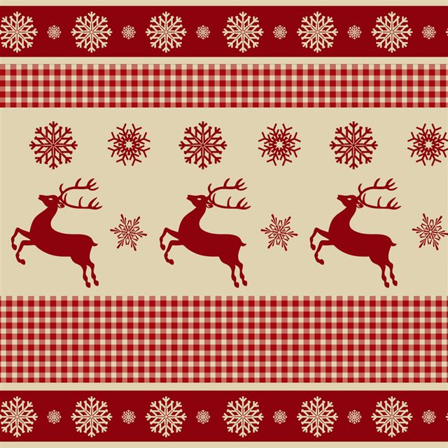Reindeers and Snowflakes Pattern iPad wallpaper 