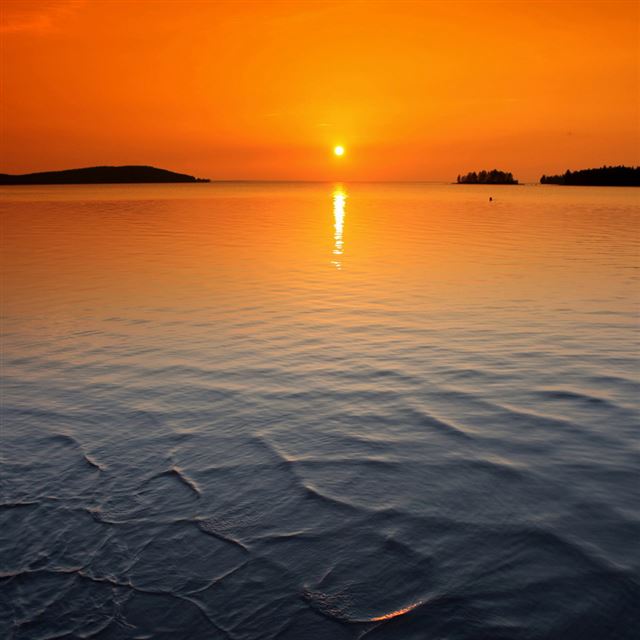 Orange horizon sunset iPad wallpaper 
