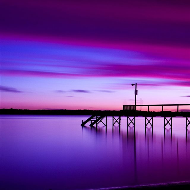 Pier at sunset iPad wallpaper 