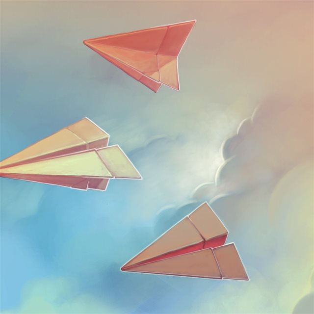Facebook Covers Clouds Drawings Minimalistic Paper Plane iPad wallpaper 
