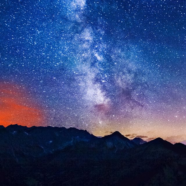 Milky Way Mountains iPad wallpaper 