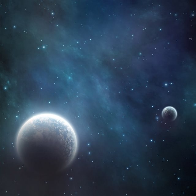 Blue Cosmos Space iPad wallpaper 