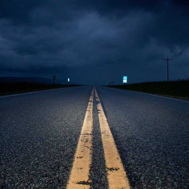 Empty Road At Night iPad wallpaper 