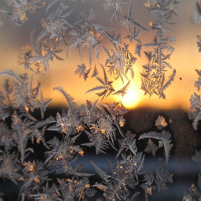 Sunset Snowflake Glass iPad wallpaper 