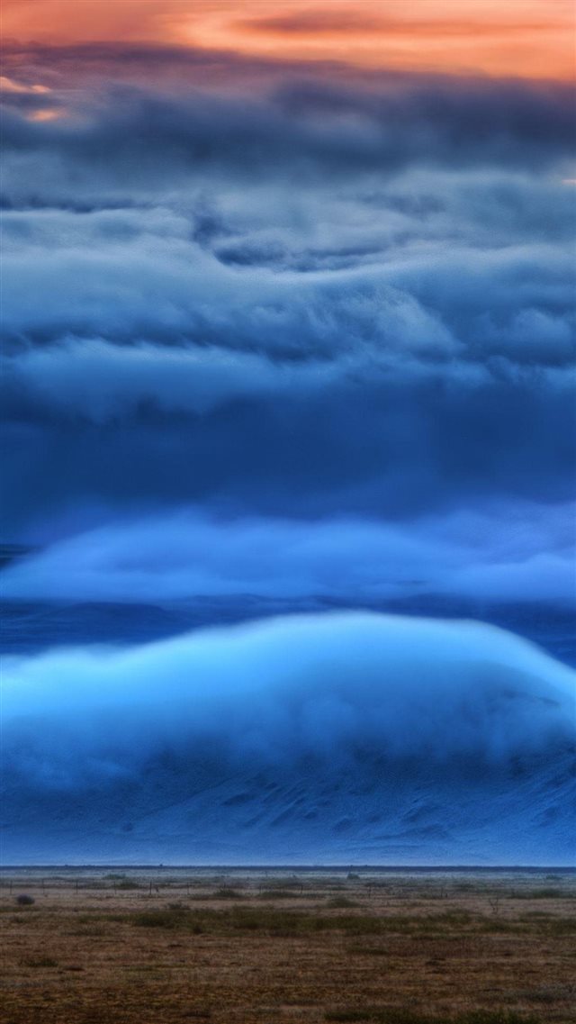 Mountain Covered In Clouds iPhone 8 wallpaper 