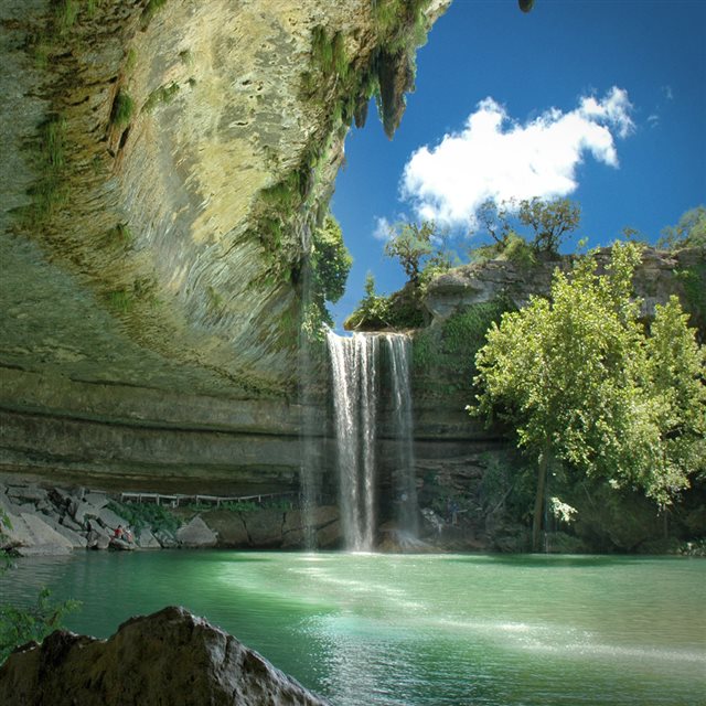 Nature Mountain Waterfall iPad wallpaper 