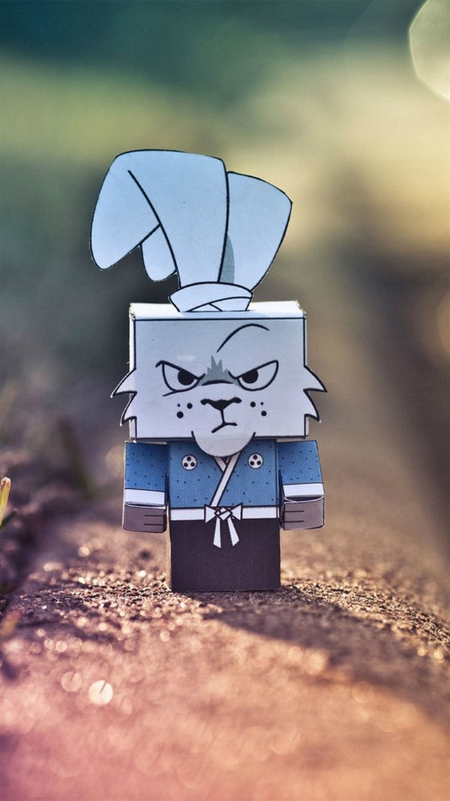Cute Grumpy Cardboard Rabbit iPhone 8 wallpaper 