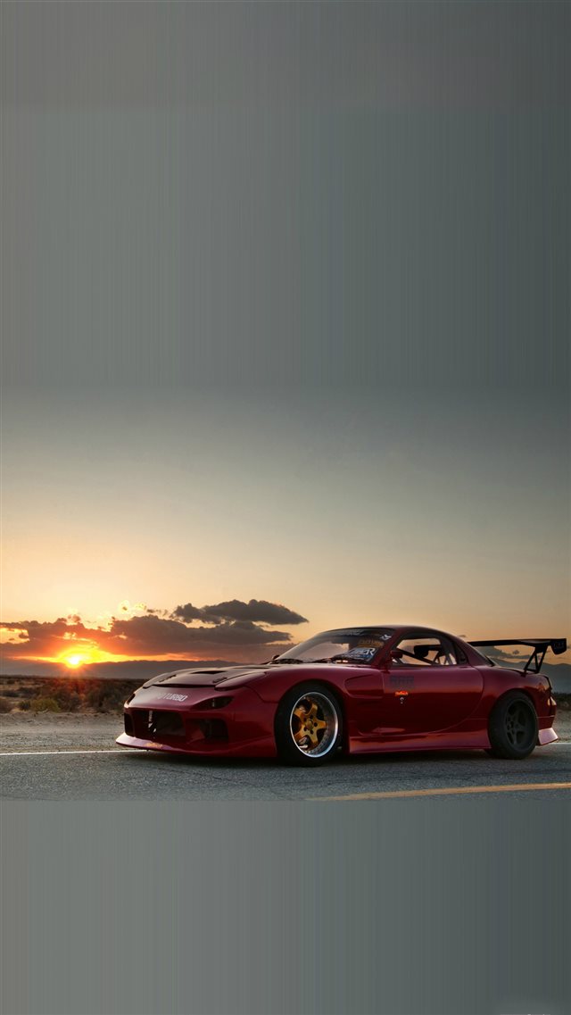 Mazda RX7 Sunset  iPhone 8 wallpaper 