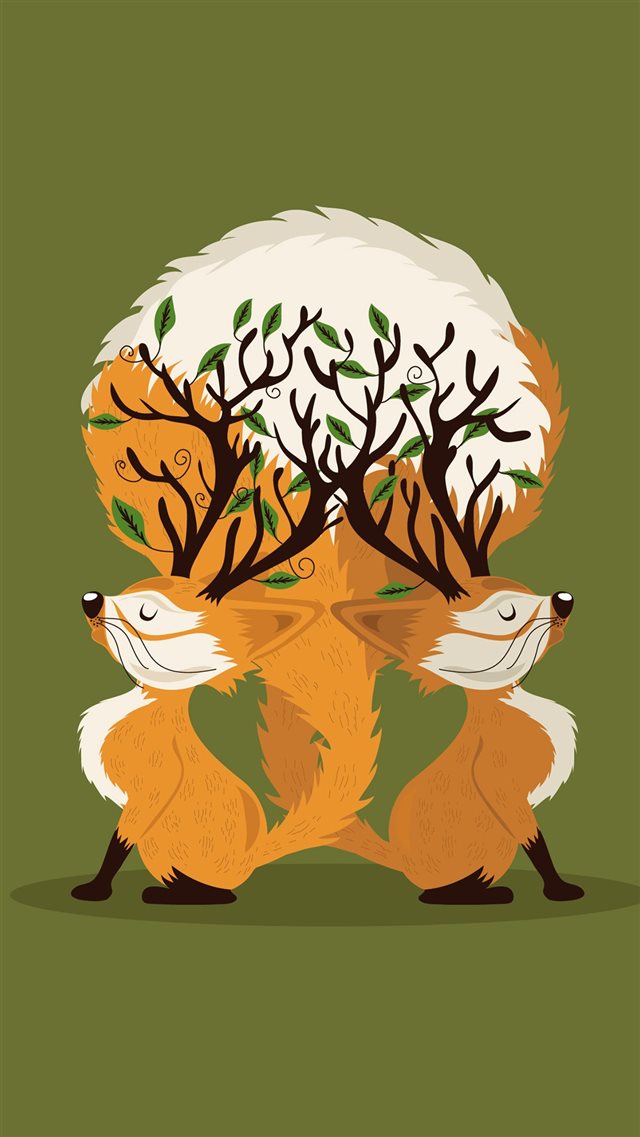 Fox Tree iPhone 8 wallpaper 