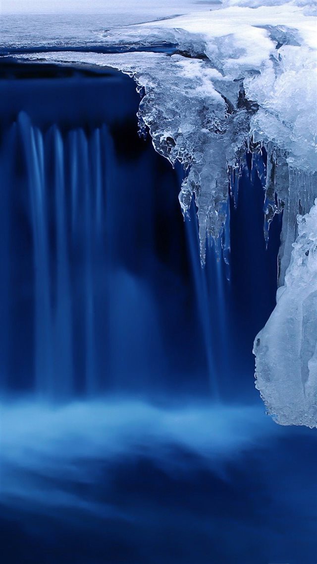 Nature Frozen Ice Waterfall iPhone 8 wallpaper 