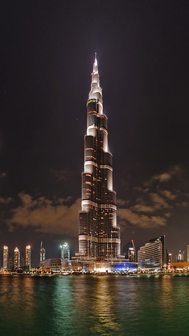 Burj Khalifa Tower At Night  iPhone 8 wallpaper 