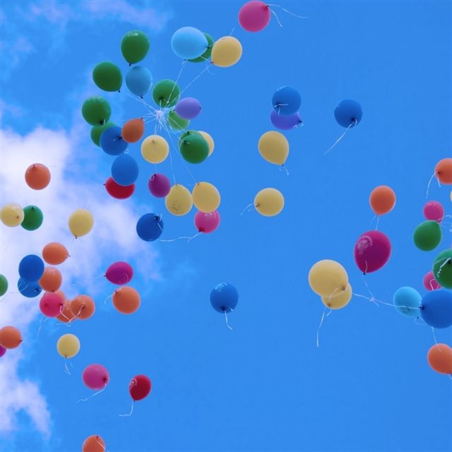 Colorful Balloons In The Sky iPad wallpaper 