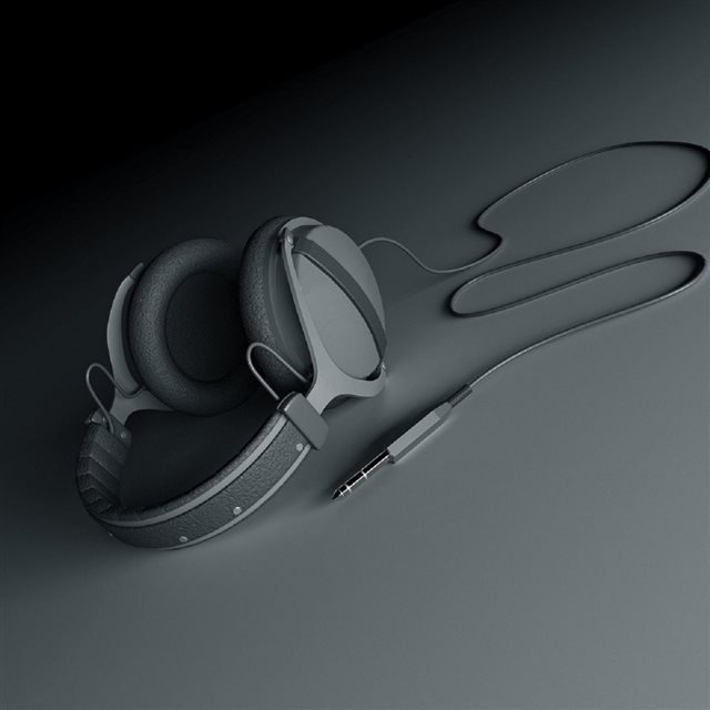 Grayscale Headphones iPad wallpaper 