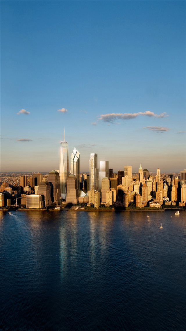 New York Building At Dusk iPhone 8 wallpaper 