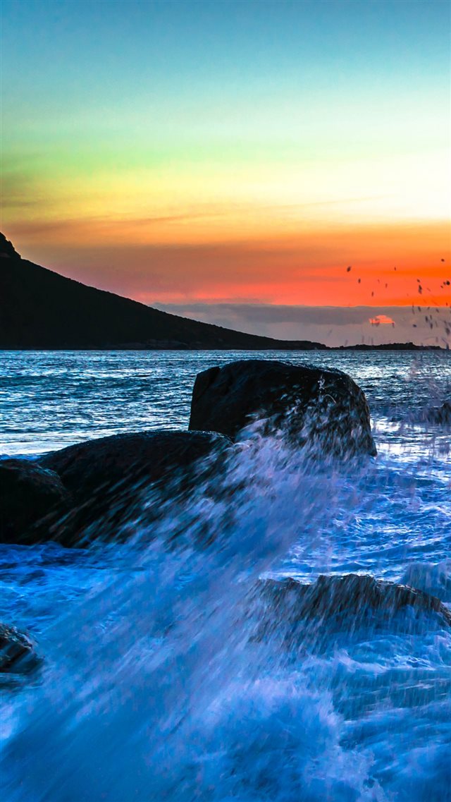Sea Spray Surf Sunset iPhone 8 wallpaper 