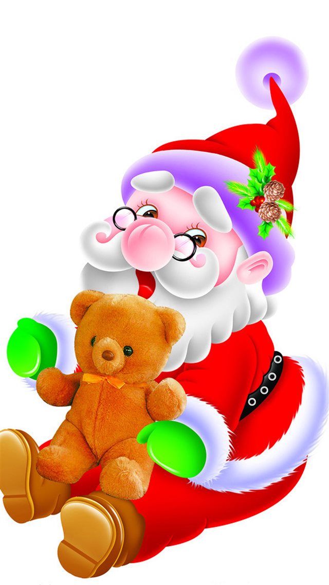 Happy Cute Santa Claus iPhone 8 wallpaper 