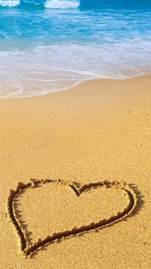 Love Sandy Beach Wave iPhone 8 wallpaper 
