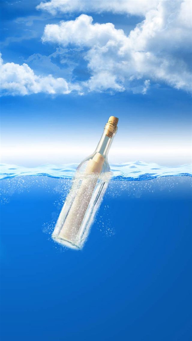 Nature Ocean Drift Bottles iPhone 8 wallpaper 