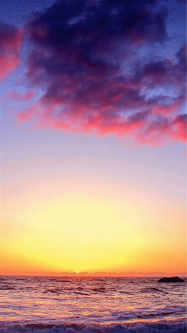 Nature Sunset Over Sea Surface Landscape iPhone 8 wallpaper 