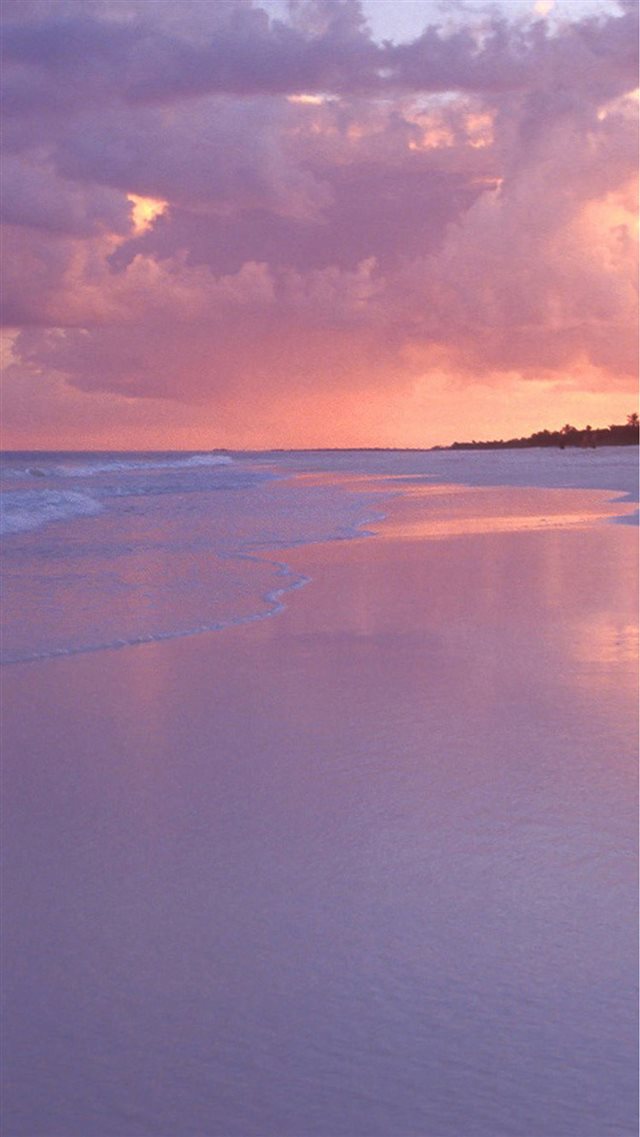 Pure Dreamy Dusk Beach Landscape iPhone 8 wallpaper 