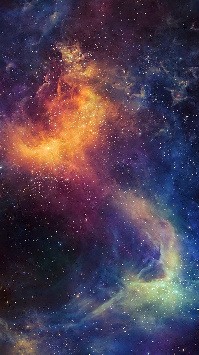 Beautiful Colored Space Nebula iPhone 8 wallpaper 